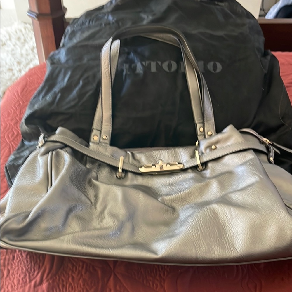 Vittorio Silver Leather Bag